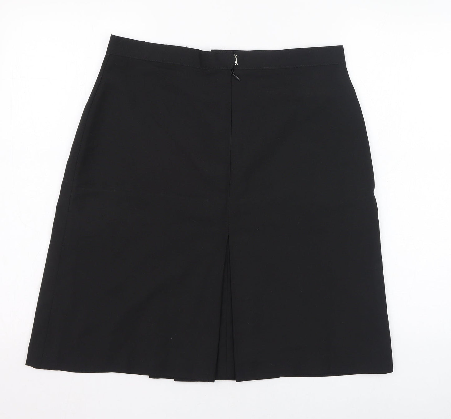 Preworn Womens Black  Polyester A-Line Skirt Size 32   Zip