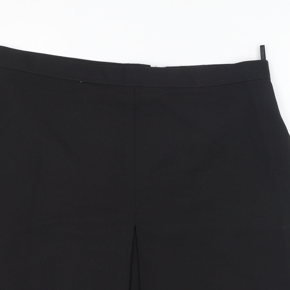 Preworn Womens Black  Polyester A-Line Skirt Size 32   Zip
