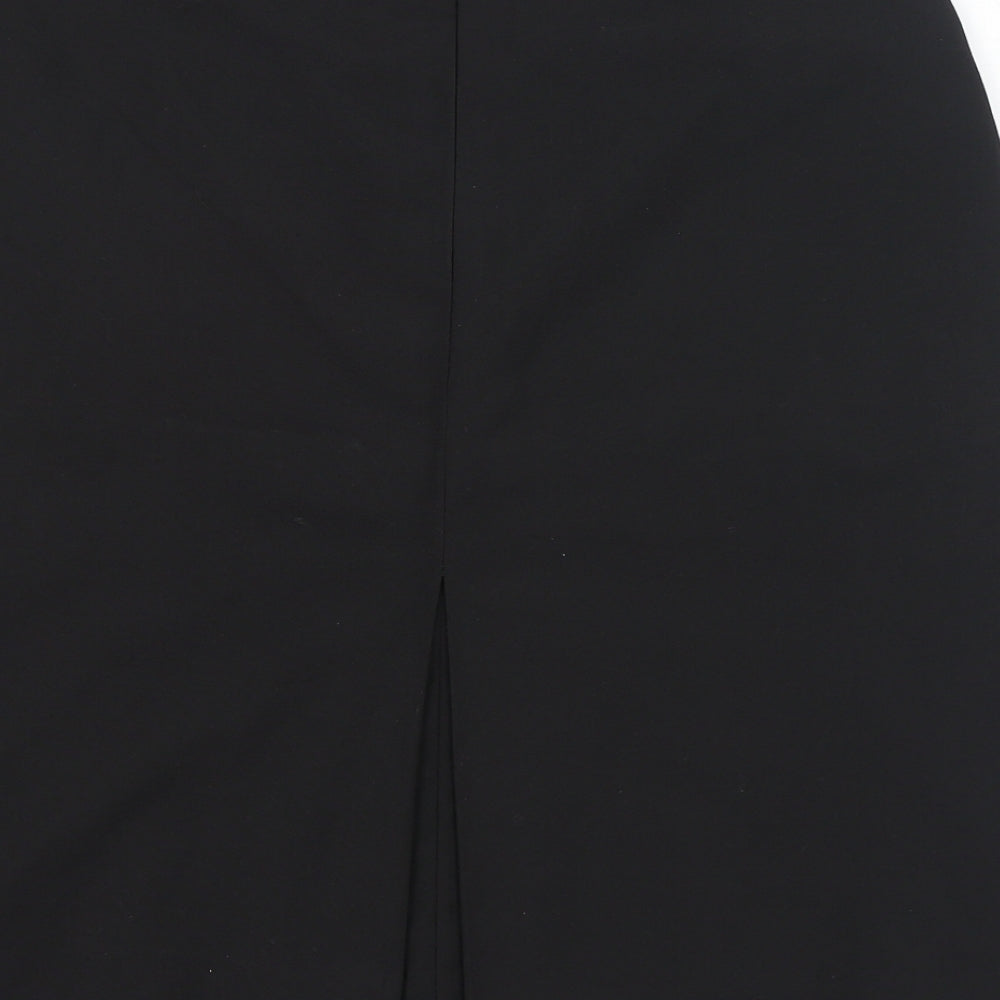 Preworn Womens Black  Polyester A-Line Skirt Size 32   Zip