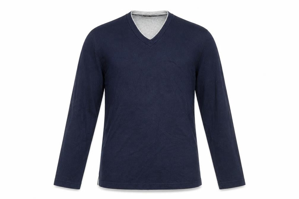 Marks and Spencer Mens Blue V-Neck  Viscose Pullover Jumper Size S