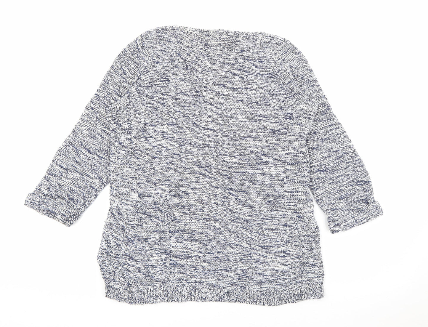 Wallis Womens Blue Boat Neck  Acrylic Pullover Jumper Size S