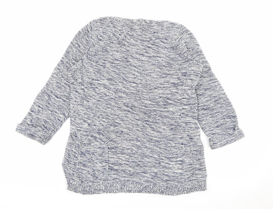 Wallis Womens Blue Boat Neck  Acrylic Pullover Jumper Size S
