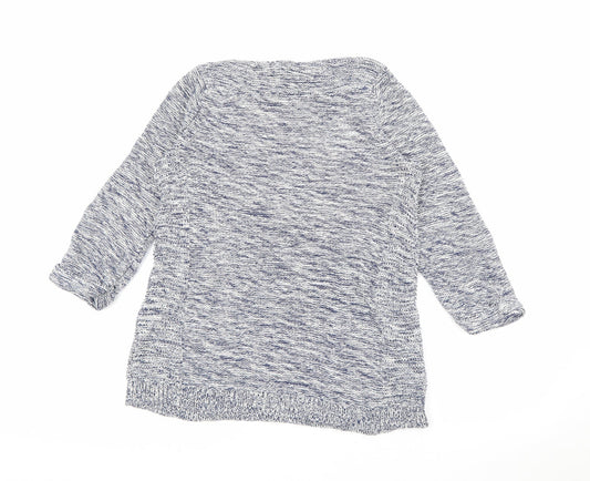Wallis Womens Blue Boat Neck  Acrylic Pullover Jumper Size S