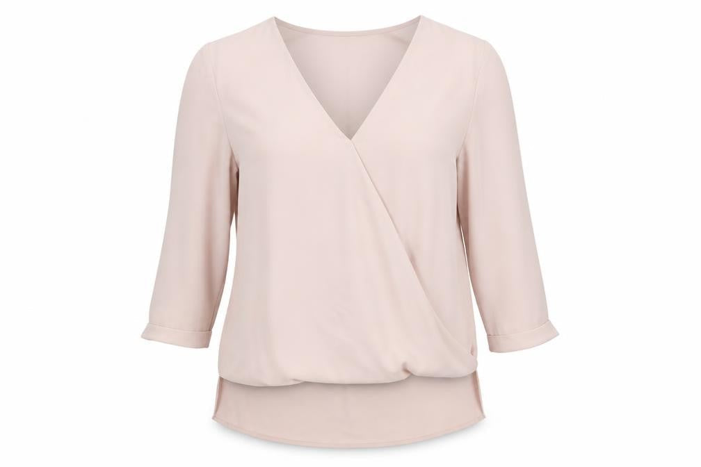 New L>ook Womens Pink  Polyester Basic Blouse Size 10 V-Neck
