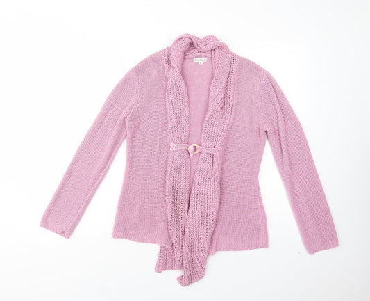 Nina Murati Womens Pink Collared  Acrylic Cardigan Jumper Size S