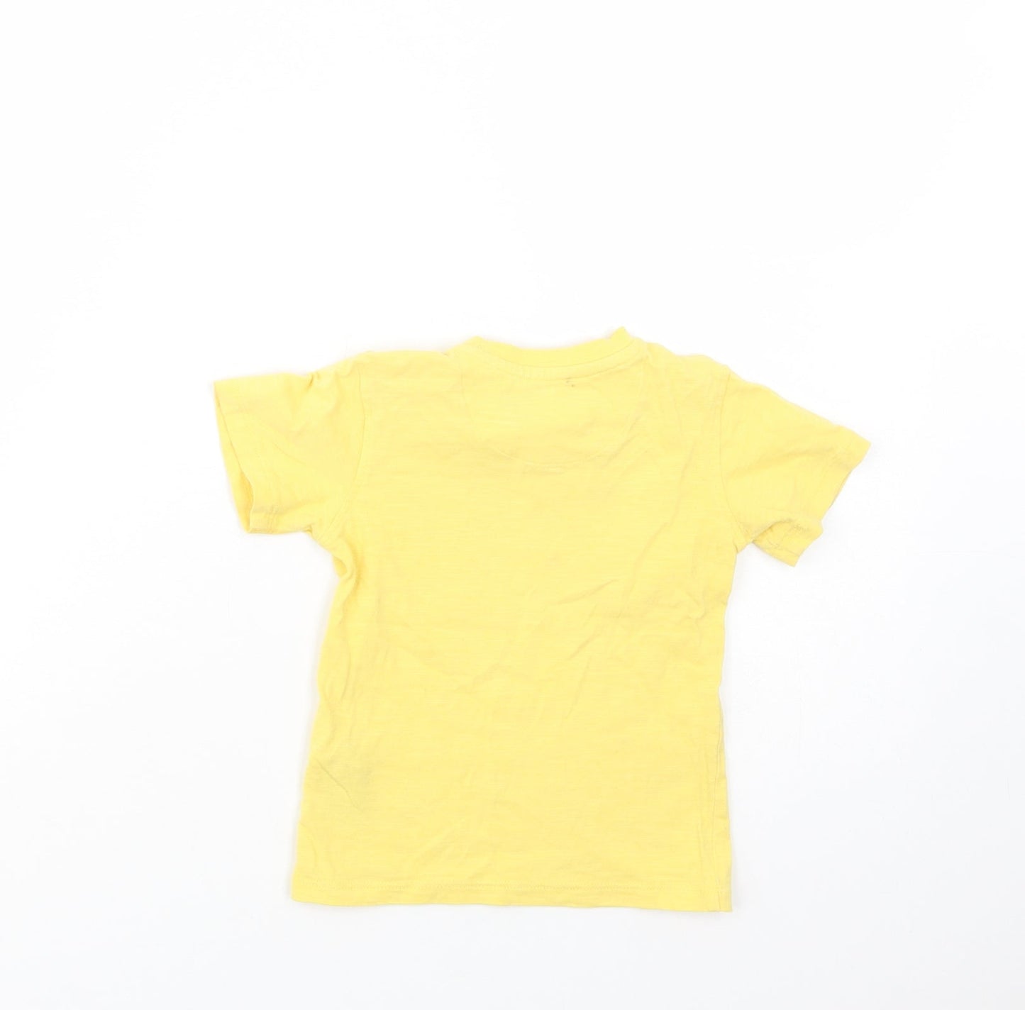 Marks and Spencer Baby Yellow  Cotton Basic T-Shirt Size 18-24 Months Crew Neck Snap - Enjoy Today