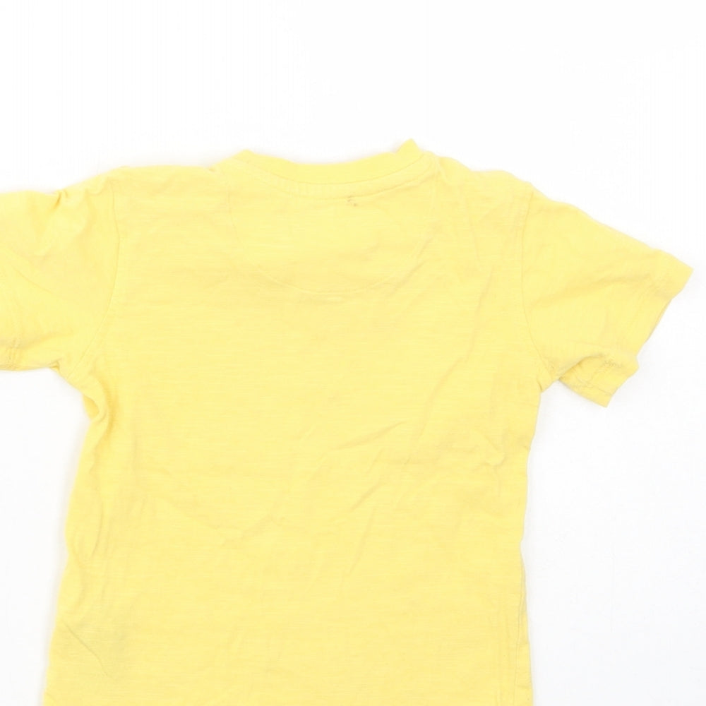 Marks and Spencer Baby Yellow  Cotton Basic T-Shirt Size 18-24 Months Crew Neck Snap - Enjoy Today