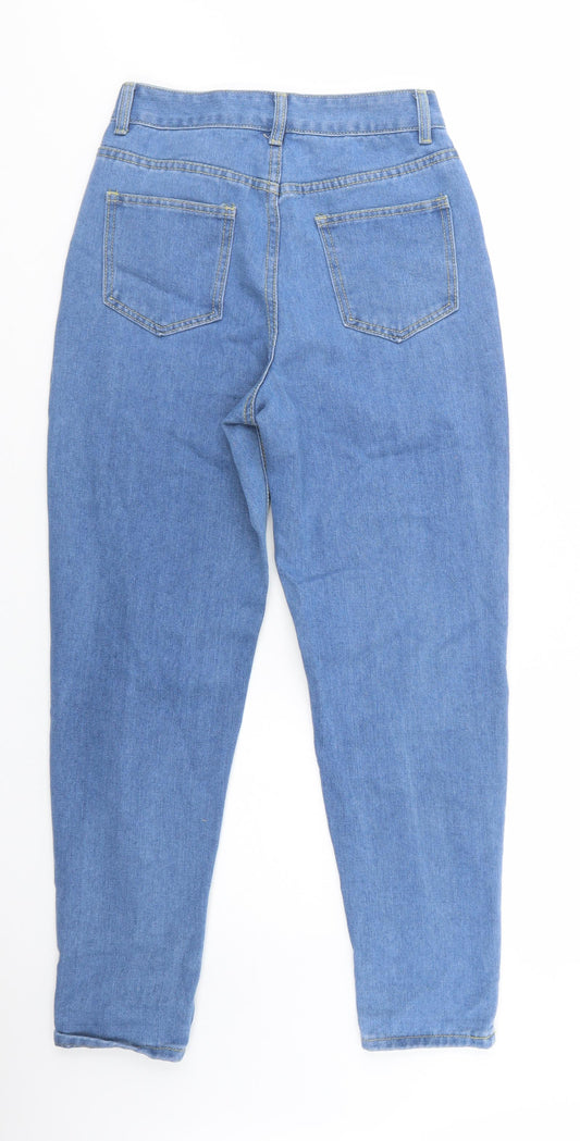 Boohoo Womens Blue  Cotton Mom Jeans Size 6 L30 in Regular Button