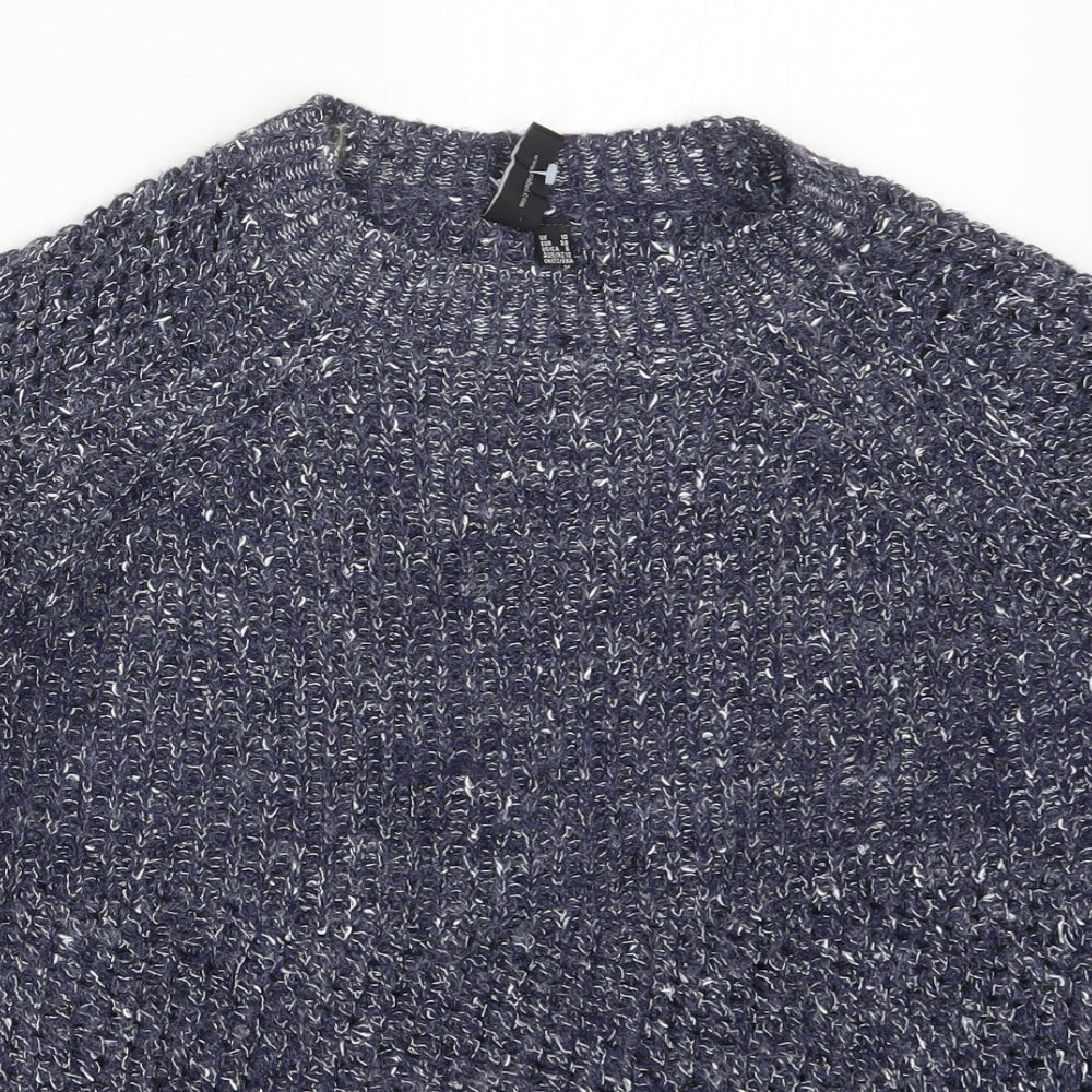 Izabel London Womens Blue Crew Neck  Acrylic Pullover Jumper Size 10