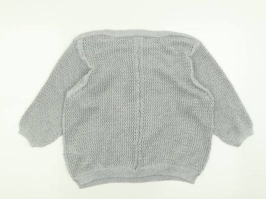 Marks and Spencer Womens Green Boat Neck  Polyester Pullover Jumper Size 14