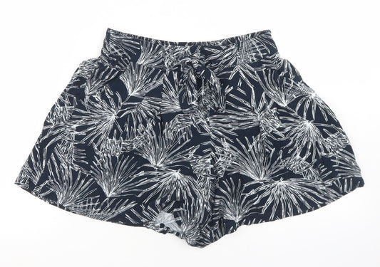Anko Womens Blue Floral Viscose Paperbag Shorts Size 8 L3 in Regular