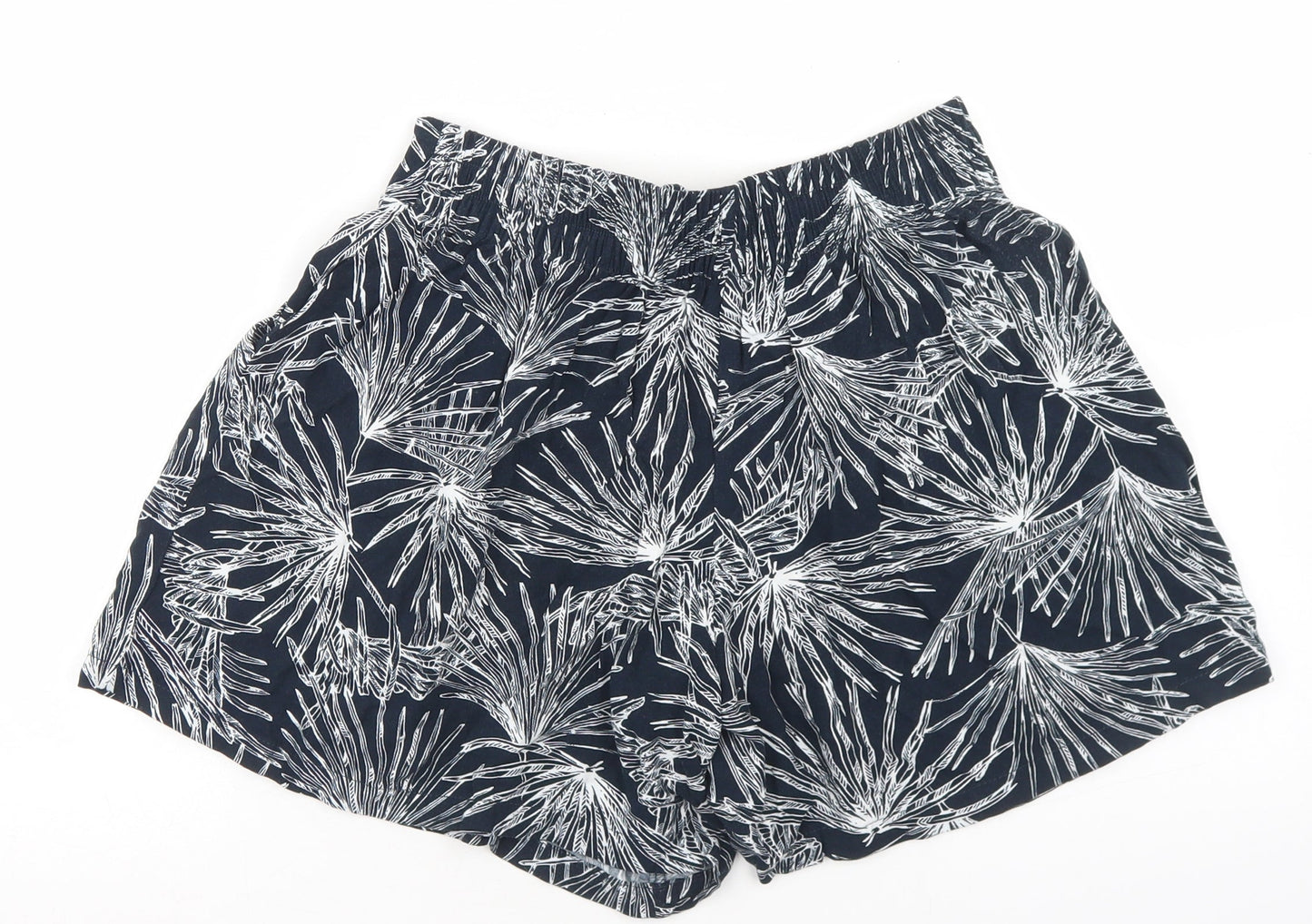 Anko Womens Blue Floral Viscose Paperbag Shorts Size 8 L3 in Regular