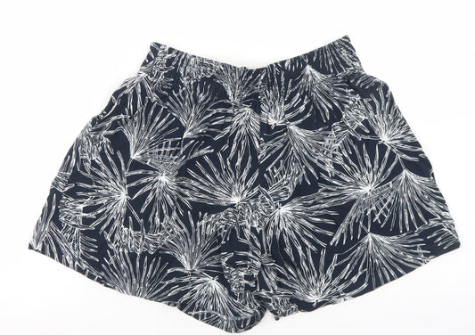 Anko Womens Blue Floral Viscose Paperbag Shorts Size 8 L3 in Regular