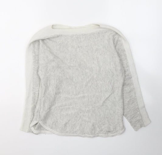 Oasis Womens Grey Round Neck  Viscose Pullover Jumper Size XS