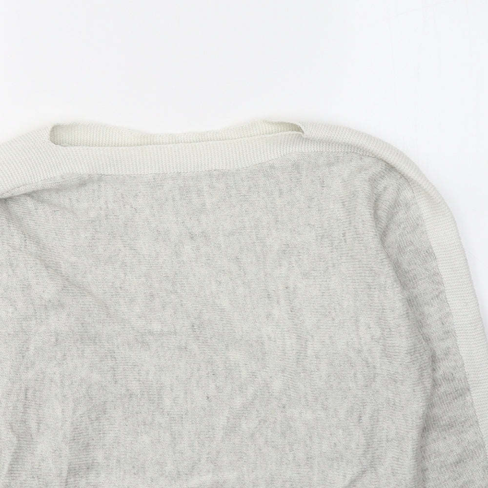 Oasis Womens Grey Round Neck  Viscose Pullover Jumper Size XS