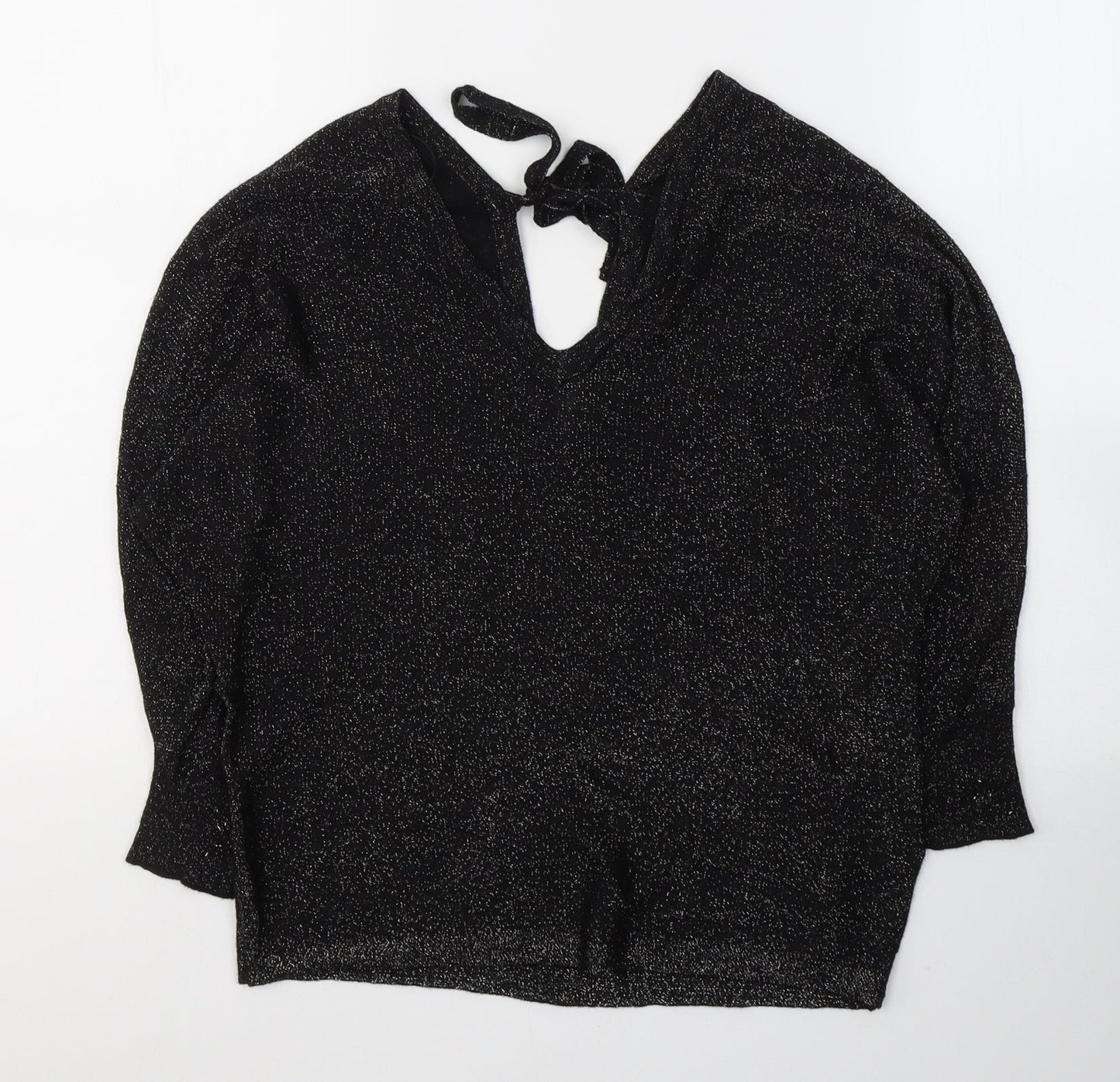 NEXT Womens Black  Viscose Basic Blouse Size XS V-Neck