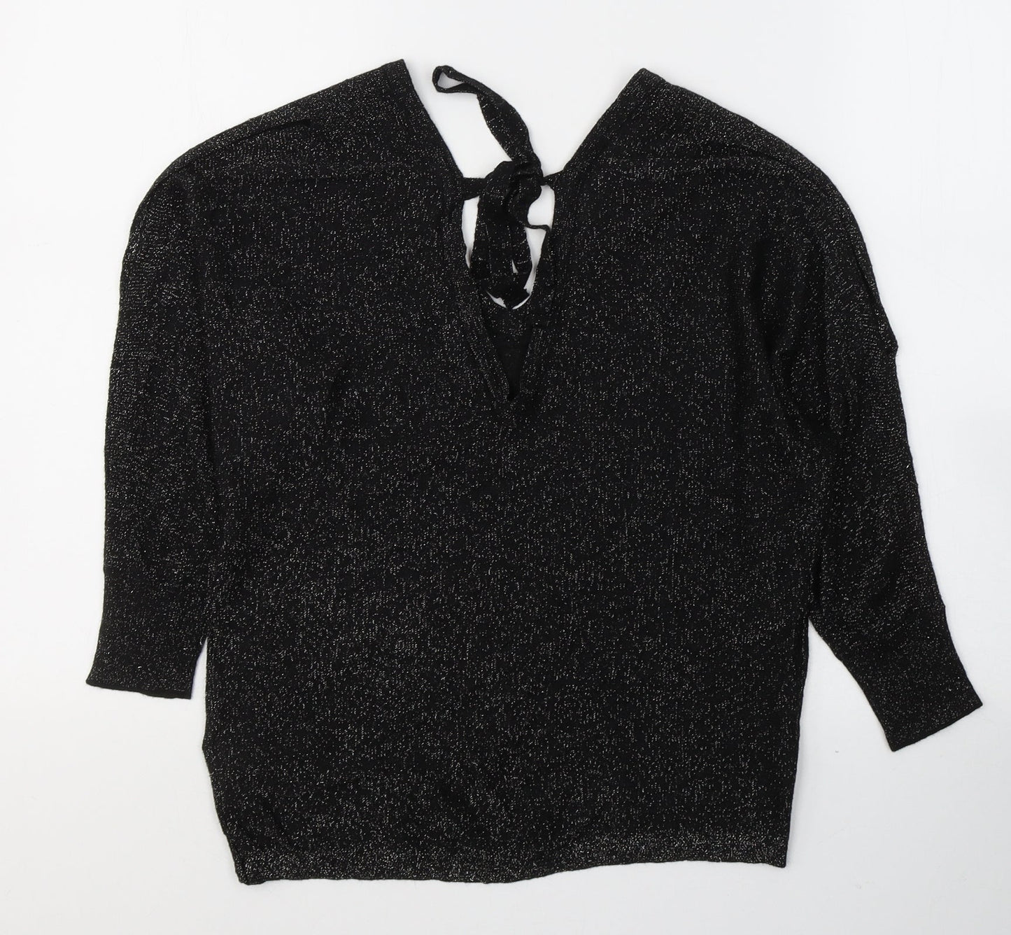 NEXT Womens Black  Viscose Basic Blouse Size XS V-Neck