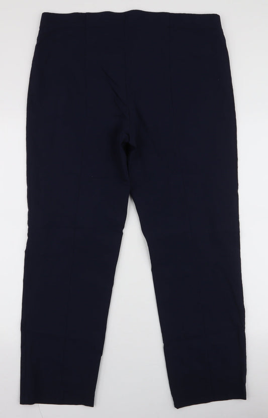 Dunnes Stores Womens Blue  Viscose Dress Pants Trousers Size XL L28 in Regular