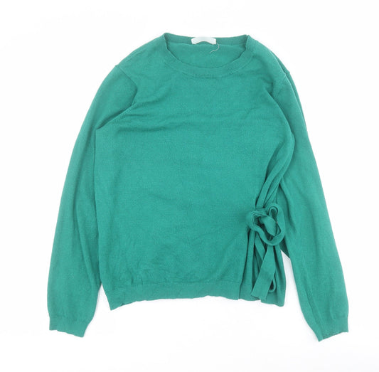 Savida Womens Green Round Neck  Viscose Pullover Jumper Size M