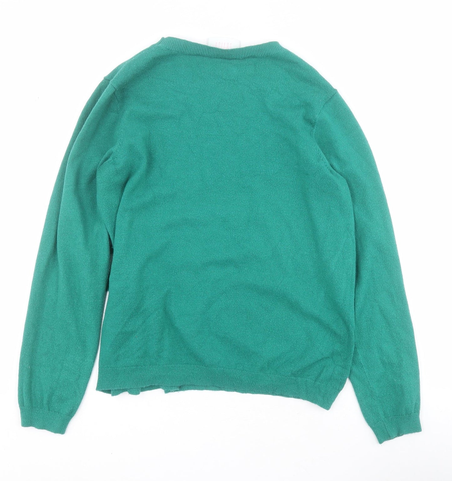 Savida Womens Green Round Neck  Viscose Pullover Jumper Size M