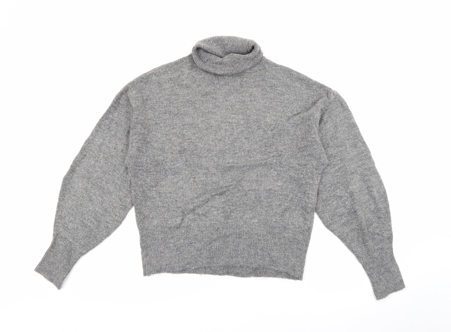 H&M Womens Grey Roll Neck  Acrylic Pullover Jumper Size XS