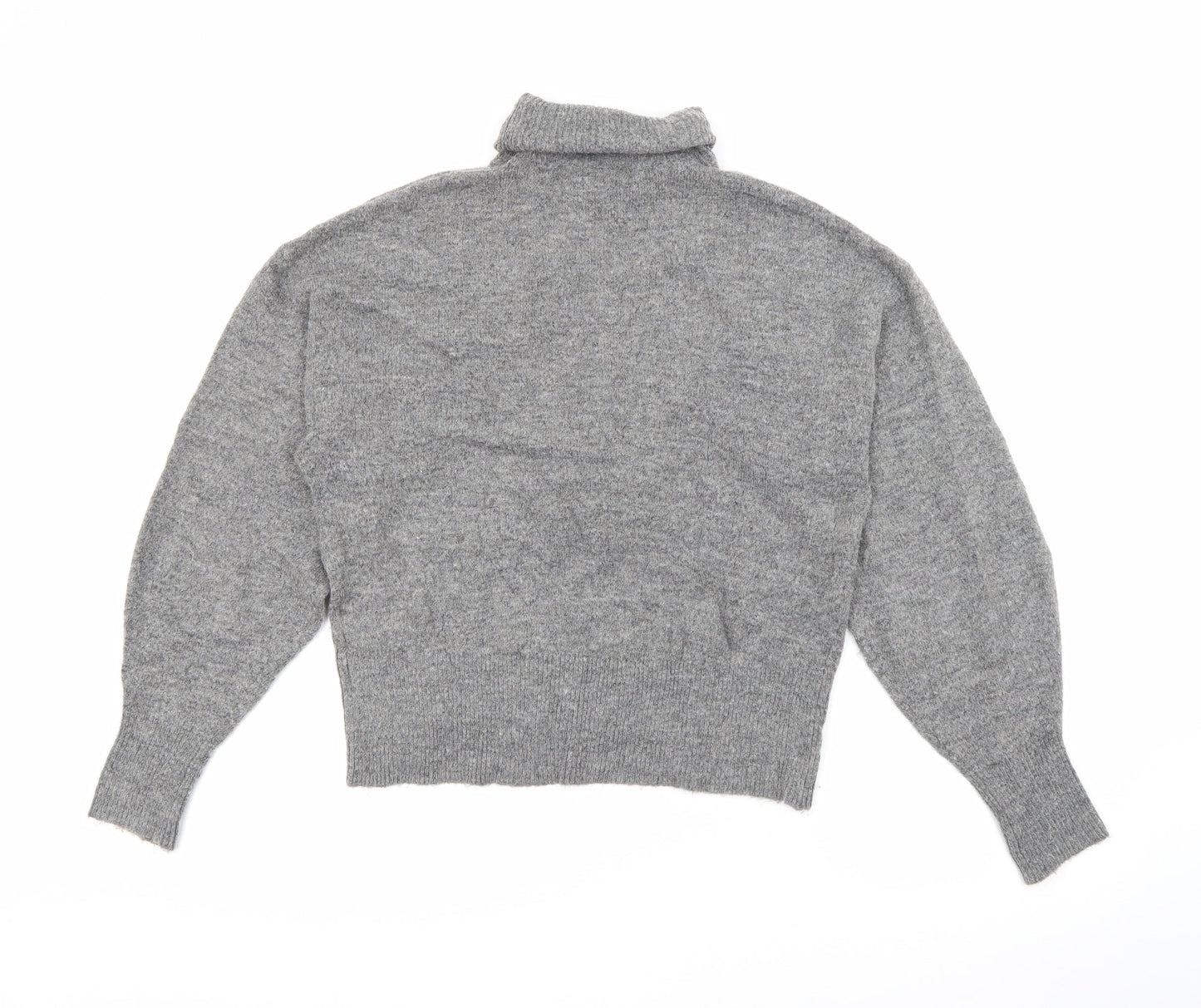 H&M Womens Grey Roll Neck  Acrylic Pullover Jumper Size XS