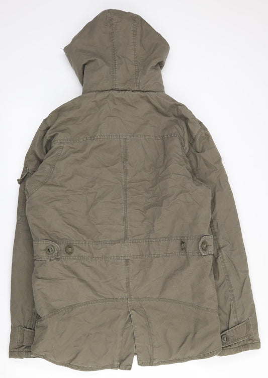 George Womens Green   Parka Coat Size S  Zip