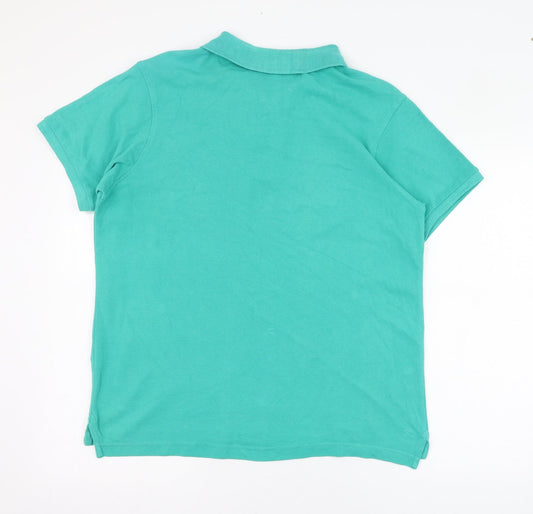 Industrialize Mens Green  Cotton  Polo Size M Collared Button