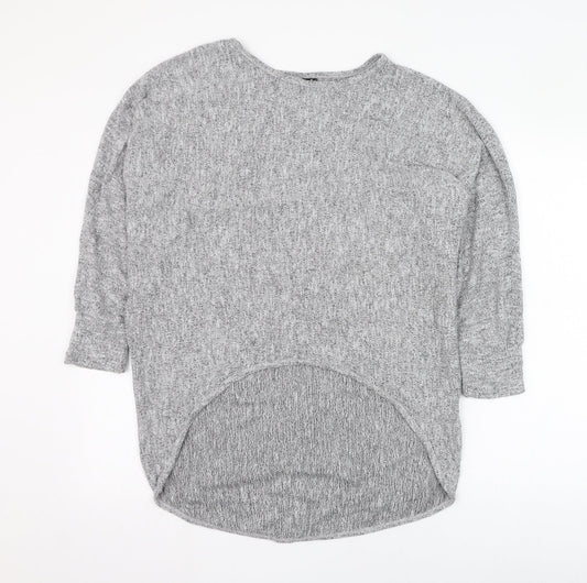 Izabel London Womens Grey Round Neck  Polyester Pullover Jumper Size 8