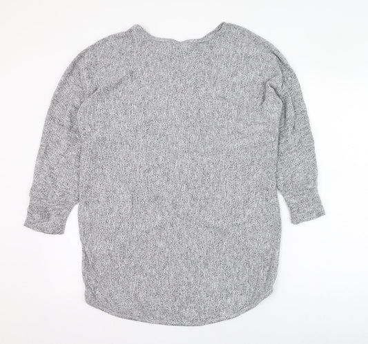 Izabel London Womens Grey Round Neck  Polyester Pullover Jumper Size 8
