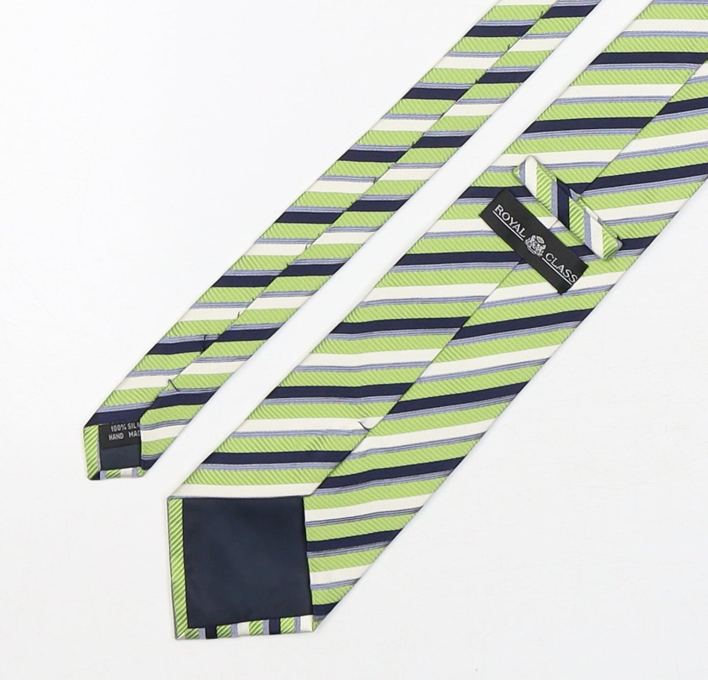 Royal Class Mens Multicoloured Striped Silk Pointed Tie One Size