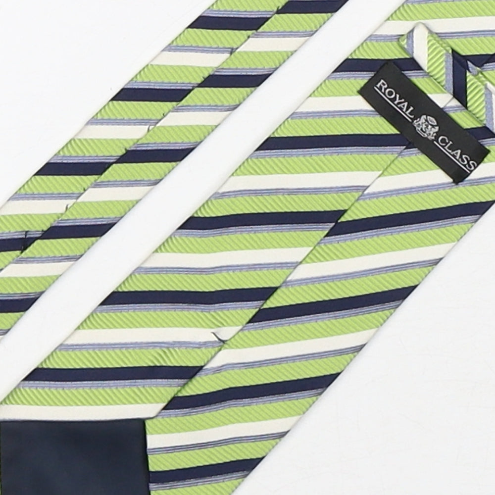 Royal Class Mens Multicoloured Striped Silk Pointed Tie One Size