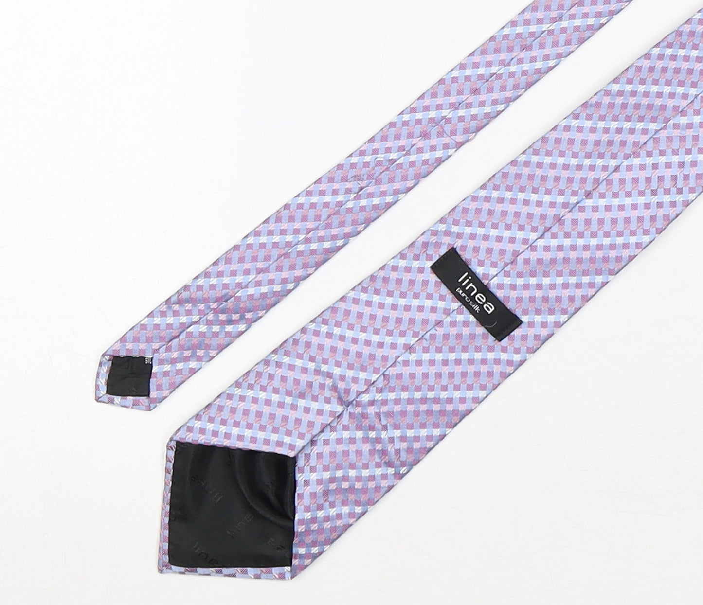 Linea Mens Multicoloured Plaids & Checks Silk Pointed Tie One Size