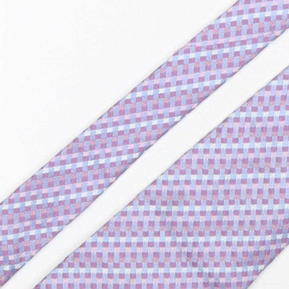 Linea Mens Multicoloured Plaids & Checks Silk Pointed Tie One Size