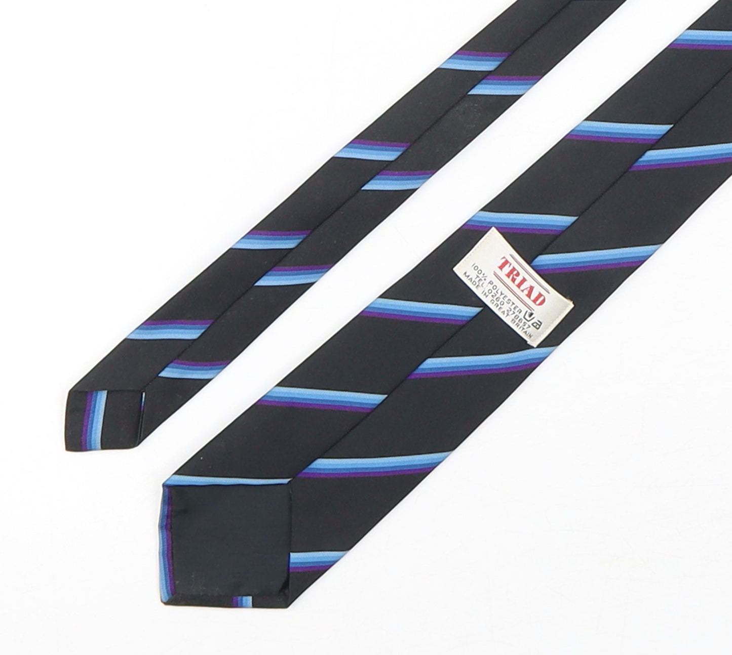 Triad Mens Multicoloured Striped Polyester Pointed Tie One Size