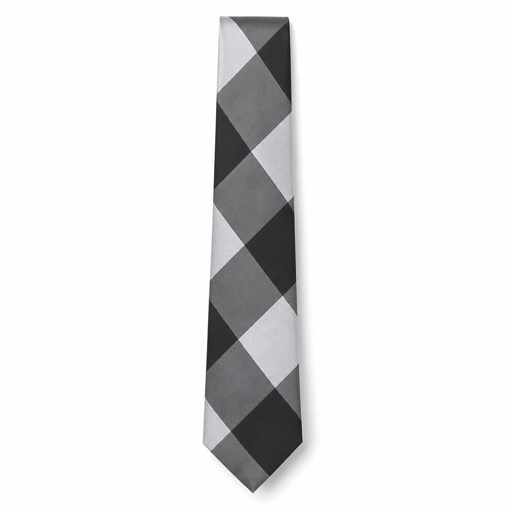 NEXT Mens Grey Plaids & Checks Polyester Pointed Tie One Size