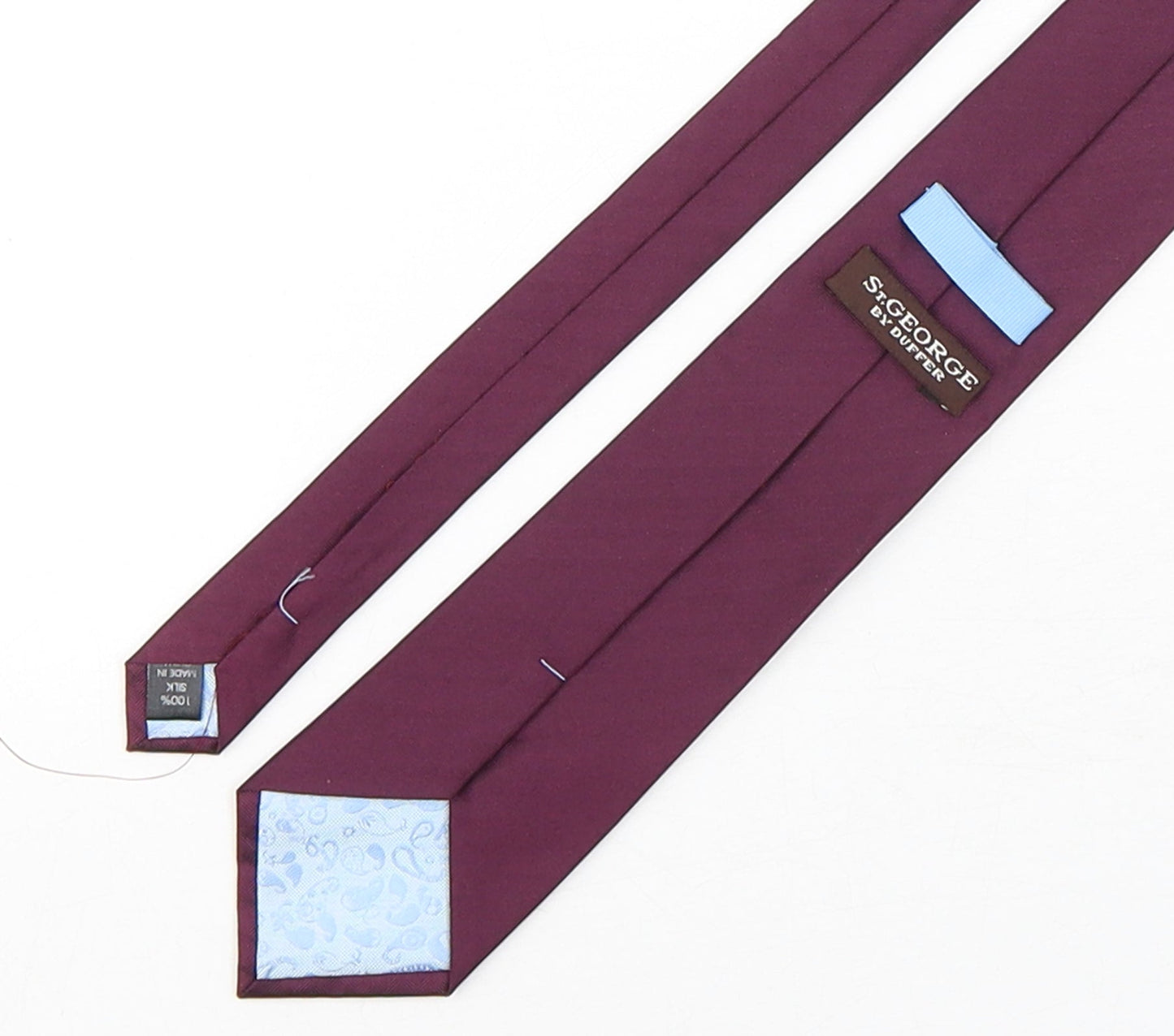 Duffer Mens Purple  Silk Pointed Tie One Size