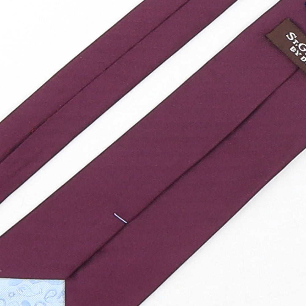 Duffer Mens Purple  Silk Pointed Tie One Size