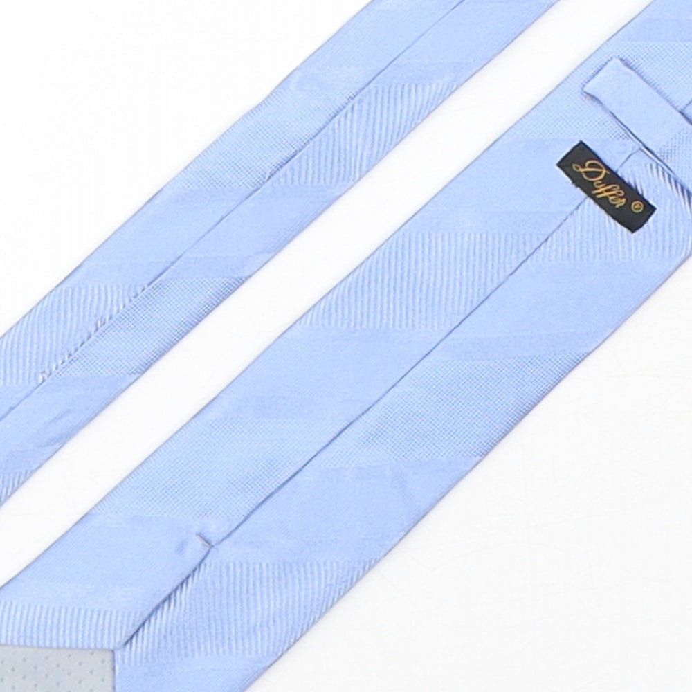 Duffer Mens Blue  Silk Pointed Tie One Size