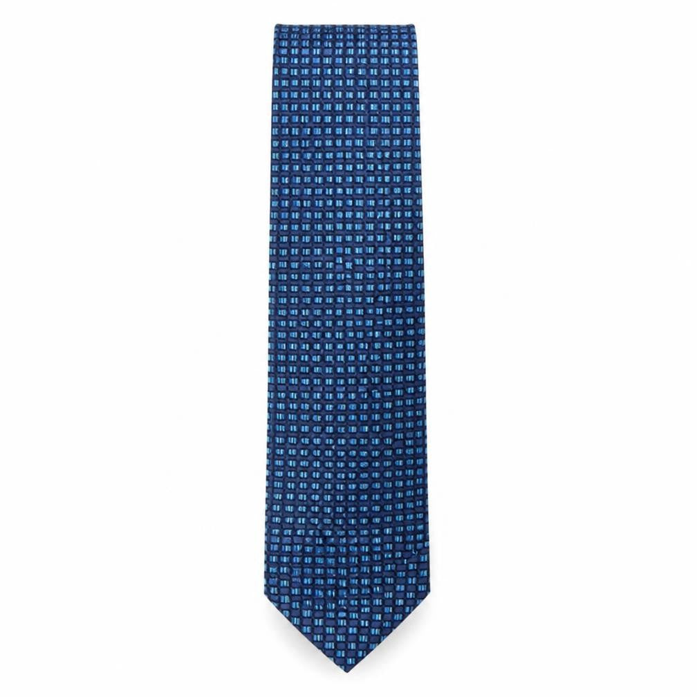 Marks and Spencer Mens Blue Plaids & Checks Polyester Pointed Tie One Size