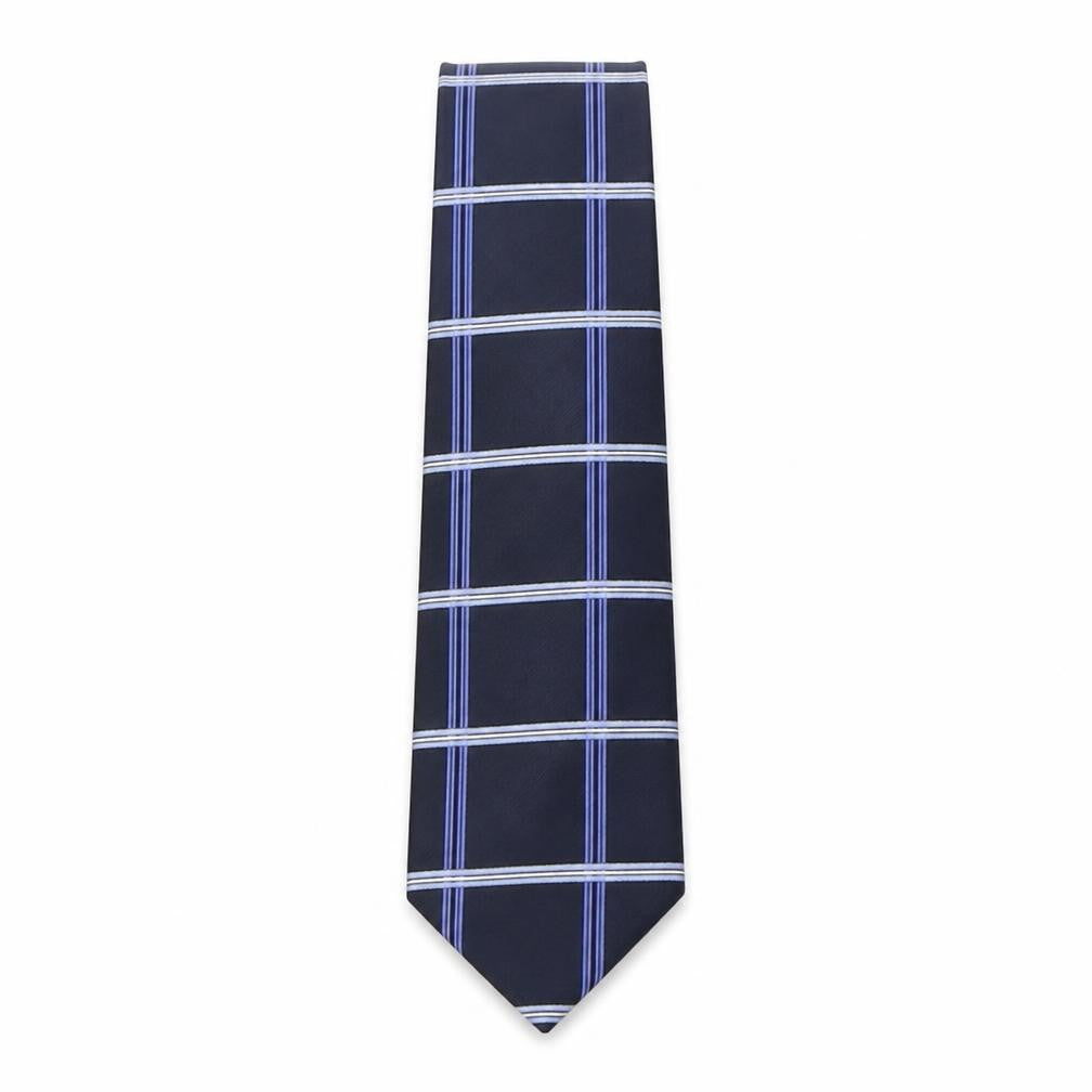 Greenwoods Mens Blue Plaids & Checks Polyester Pointed Tie One Size