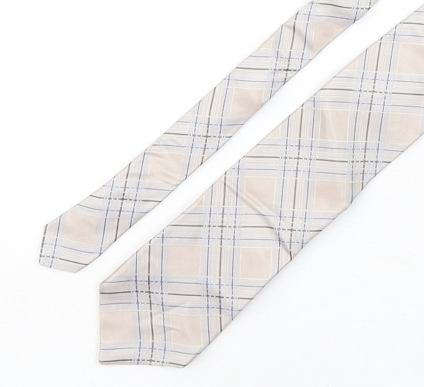 Marks and Spencer Mens Multicoloured Plaids & Checks Silk Pointed Tie One Size