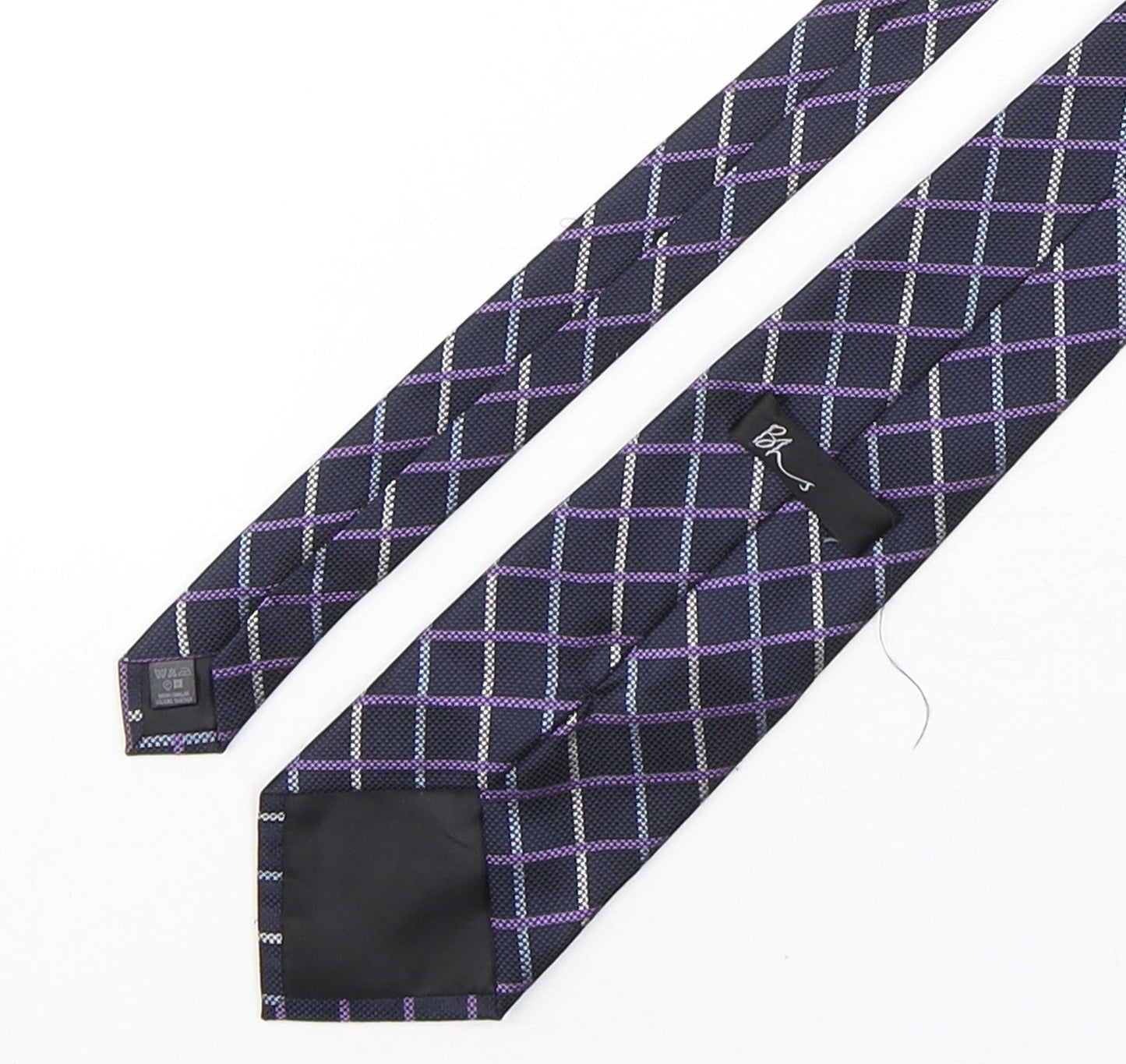 BHS Mens Multicoloured Plaids & Checks Polyester Pointed Tie One Size
