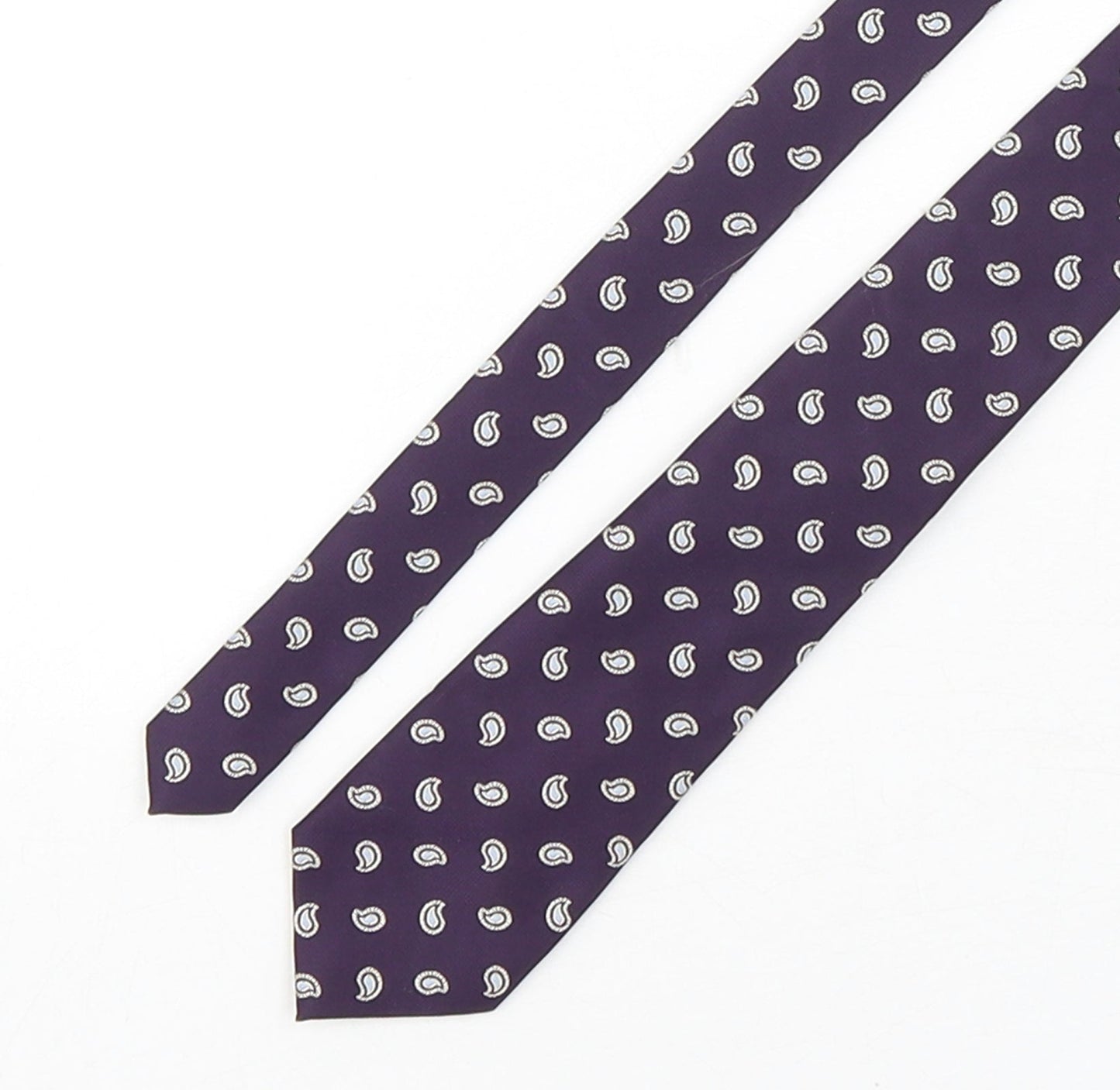 Aspen & Court Mens Purple Paisley Polyester Pointed Tie One Size