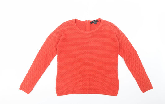 ESMARA Womens Red Scoop Neck  Cotton Pullover Jumper Size 10