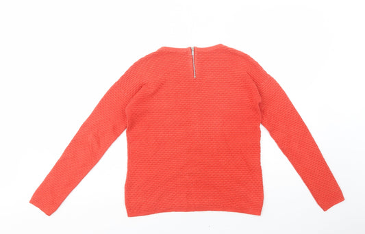 ESMARA Womens Red Scoop Neck  Cotton Pullover Jumper Size 10