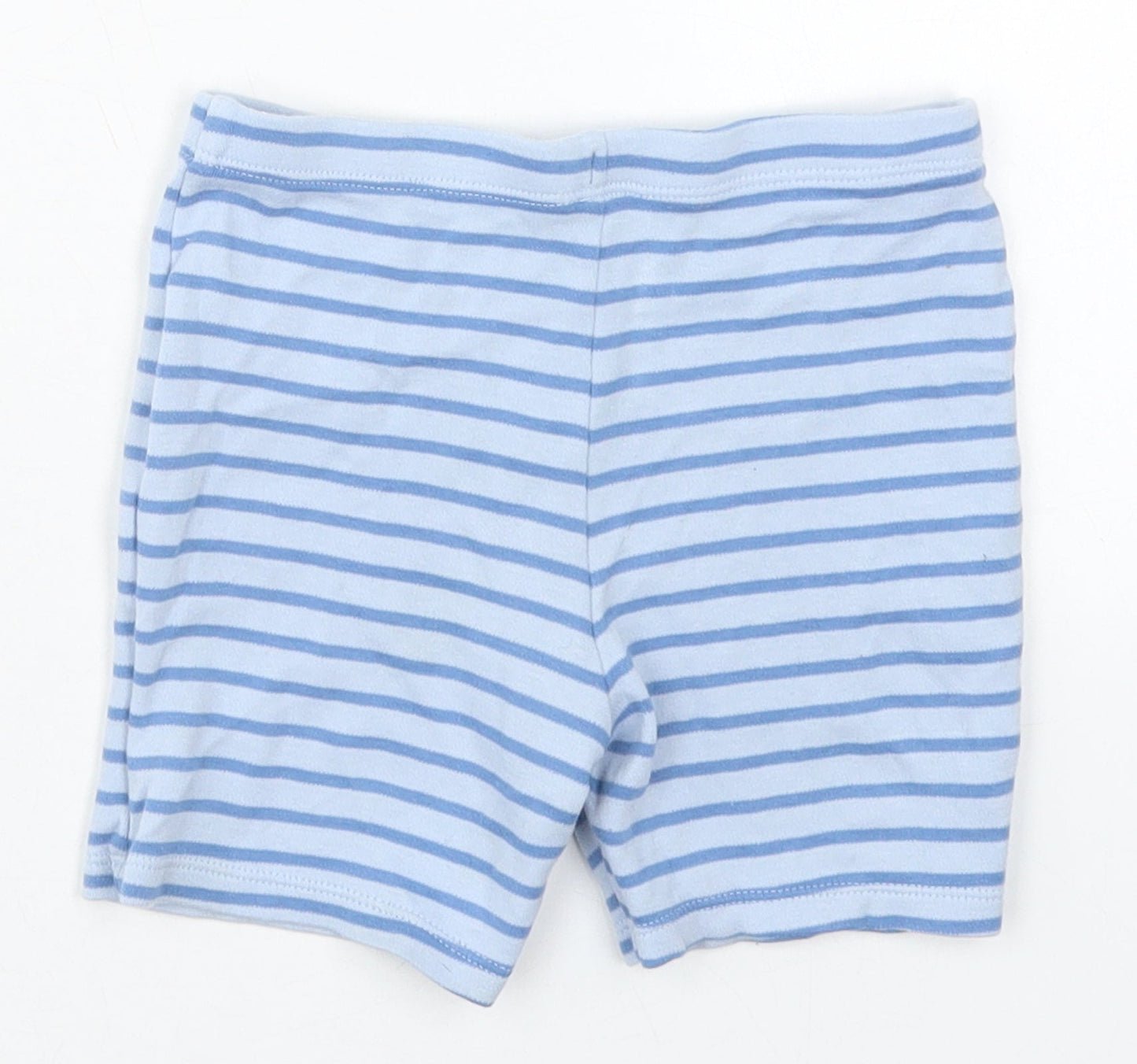 F&F Boys Blue Striped Cotton Sweatpants Trousers Size 12-18 Months   - Sweat Shorts