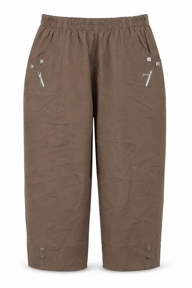 Preworn Womens Brown  Polyester Trousers  Size 30 in  Regular