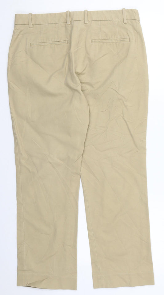 Gap Womens Beige  Cotton Trousers  Size 8 L25 in Regular Hook & Eye