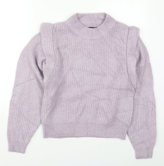 ASOS Womens Purple Crew Neck  Acrylic Pullover Jumper Size 6
